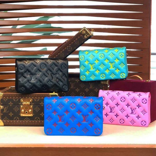 POCHETTE COUSSIN M80742 BLACK/BLUE/ROSE