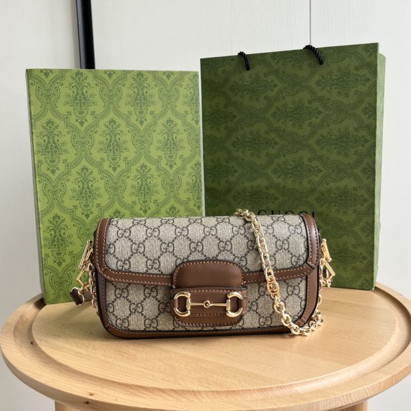 Horsebit 1955 small shoulder bag-Brown