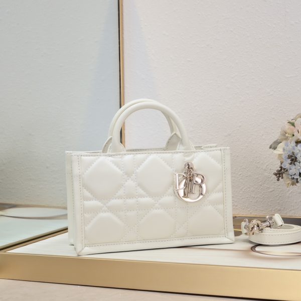 Mini Dior Book Tote white calfskin