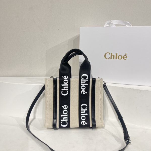 Small/Medium Woody Tote Bag In Linen-blk3