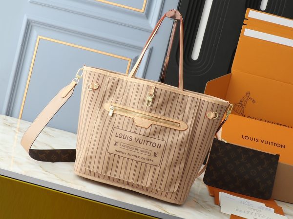 Neverfull Bandoulière Inside Out MM beige