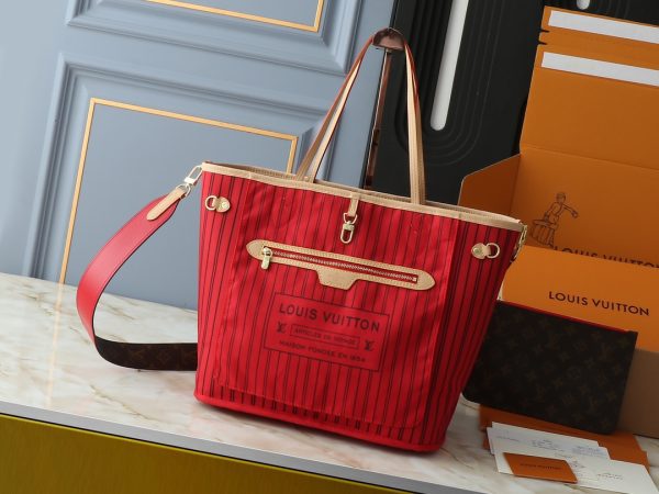 Neverfull Bandoulière Inside Out MM red