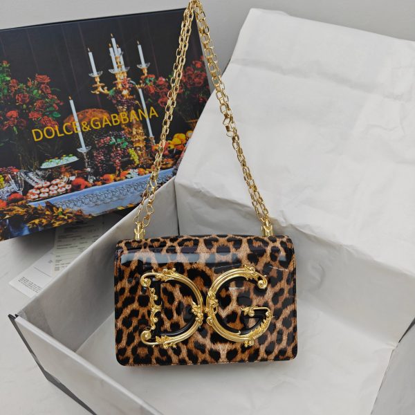 Leopard DG Logo Chain Bag brown