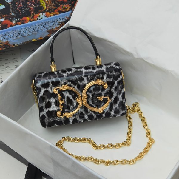 Leopard Small DG Logo Bag Crossbody Bag black