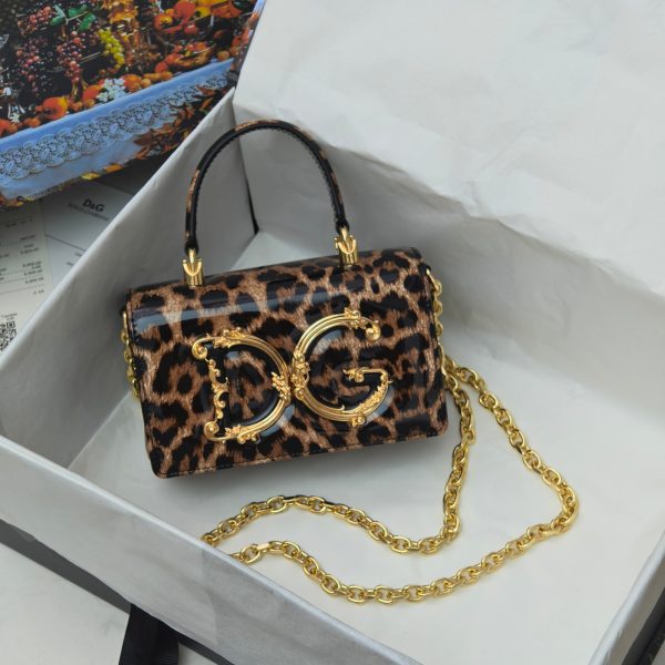 Leopard Small DG Logo Bag Crossbody Bag brown