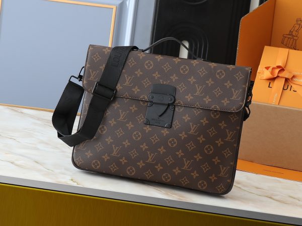 S Lock Briefcase brown mono