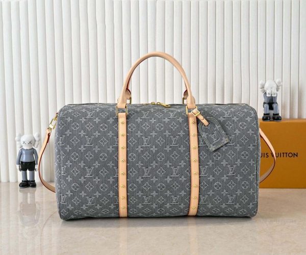 Monogram Denim cotton Keepall Bandoulière 50