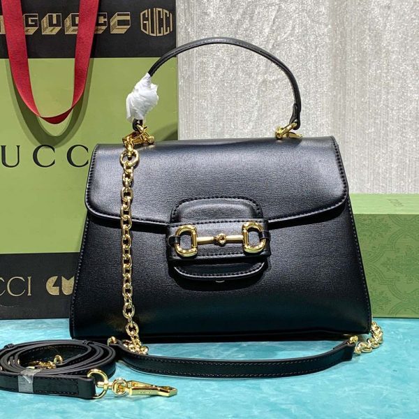 Gucci Horsebit 1955 Medium top handle bag- Black
