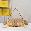 Baguette Beige denim-effect FF jacquard bag (1)
