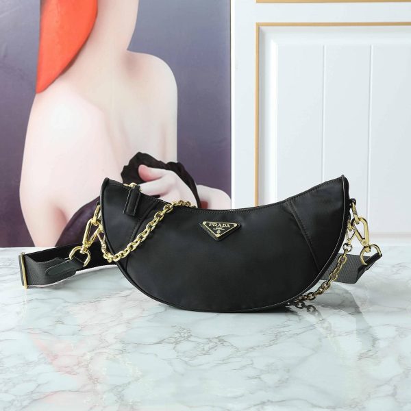 Demi-lune Re-Nylon shoulder bag black