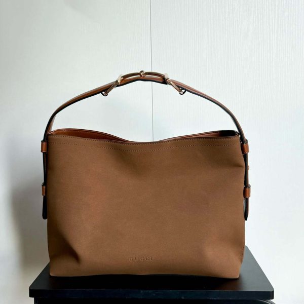 Gucci Beatrix suede medium tote bag Brown