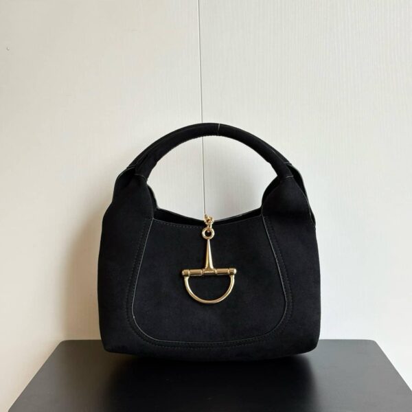 Gucci Softbit medium top handle bag suede black