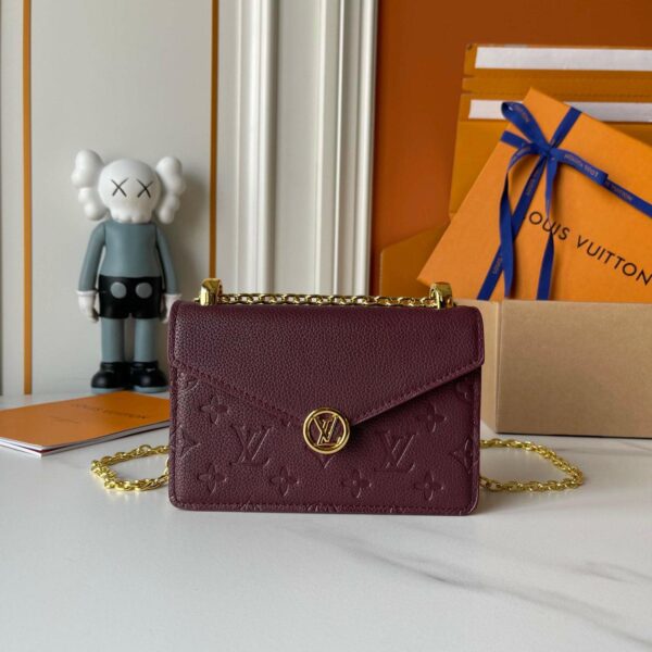 Wallet On Chain Rosy Monogram Empreinte Leather Wine