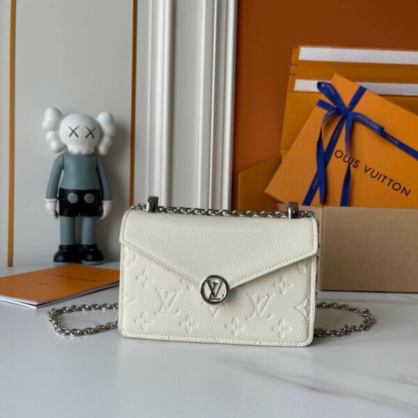 Wallet On Chain Rosy Monogram Empreinte Leather White