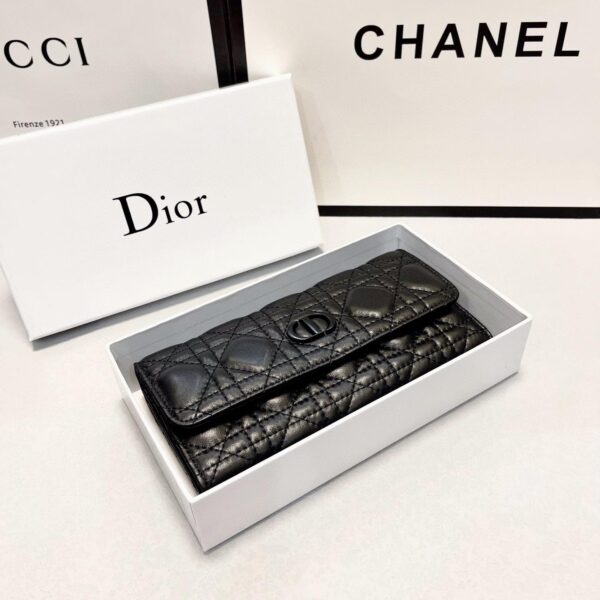 Dior Caro Orchid Long Wallet black CD