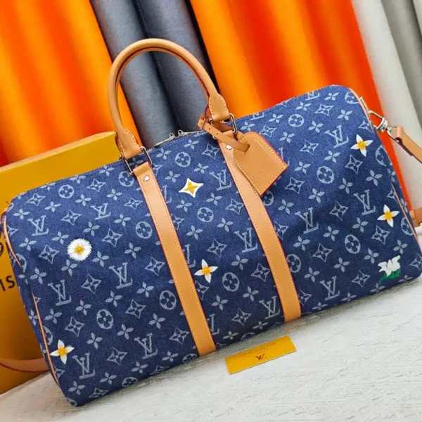 Monogram Denim Keepall Bandoulière 50