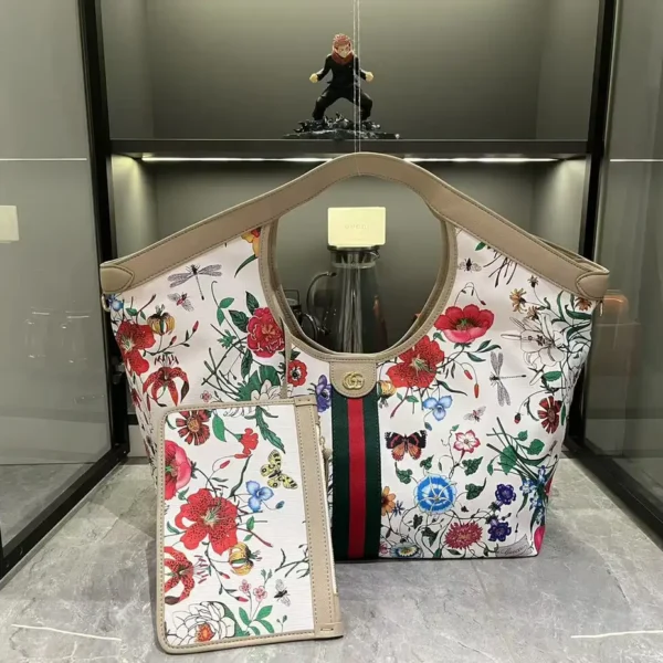Gucci Giglio Flora large tote bag white