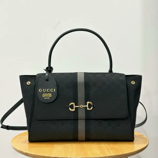 Paparazzo large top handle bag Grey and black GG