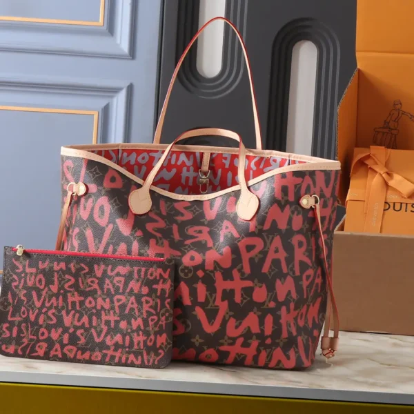 Monogram Graffiti Neverfull MM red