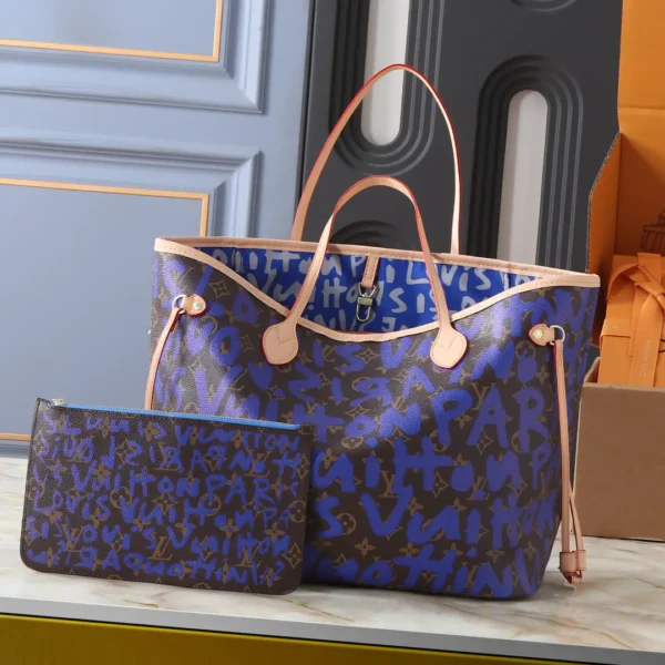 Monogram Graffiti Neverfull MM navy blue